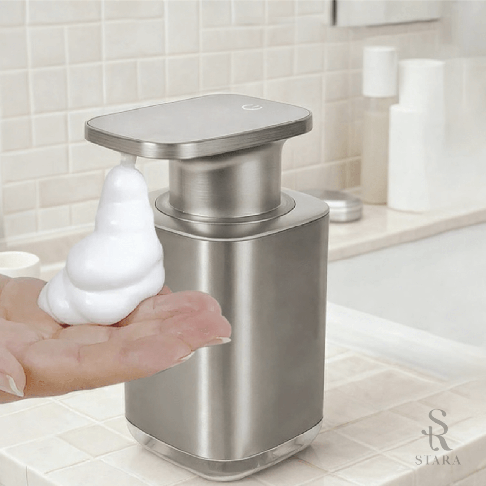 เครื่องจ่ายสบู่โฟมอัตโนมัติ STARA รุ่น MATTE STAINLESS TOUCHLESS ปรับได้3ระดับ ชาร์จUSB-C กันน้ำ